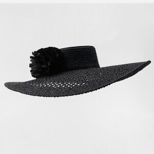 NWT Zara Limited Edition Floral Raffia Wide Brim Sun Picture Hat